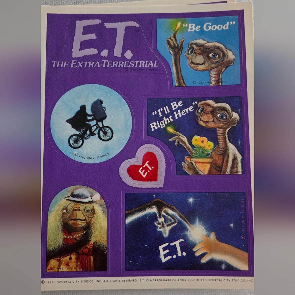 Vintage E.T. The Extra-Terrestrial Sticker Sheets